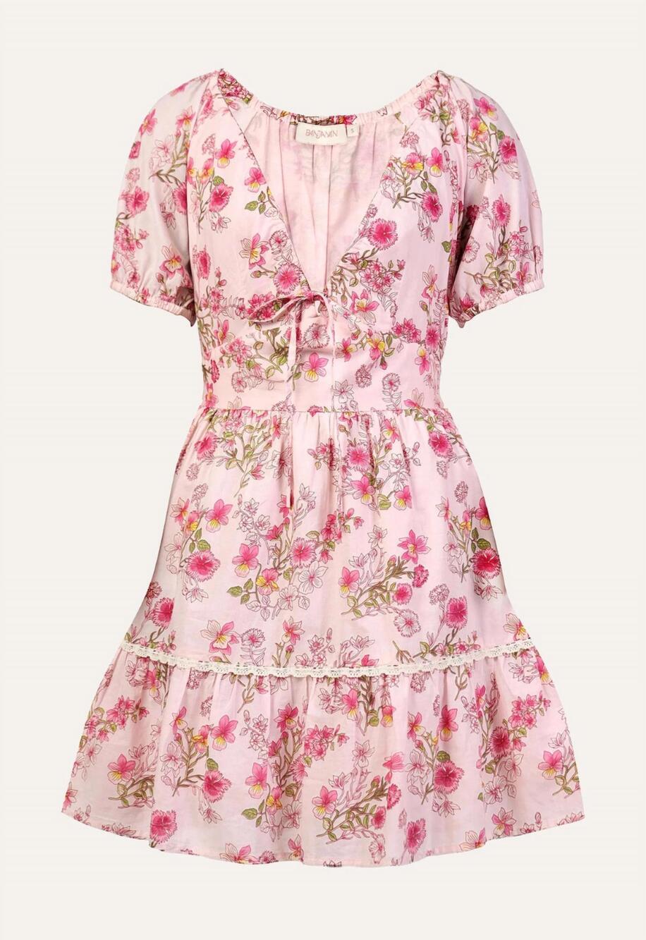 NEW BANJANAN women's artemis mini dress in burdock peony